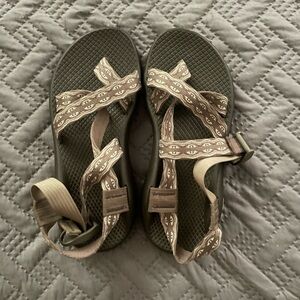 Brown and Cream Adjustable Strap Chacos Women’s Size 6